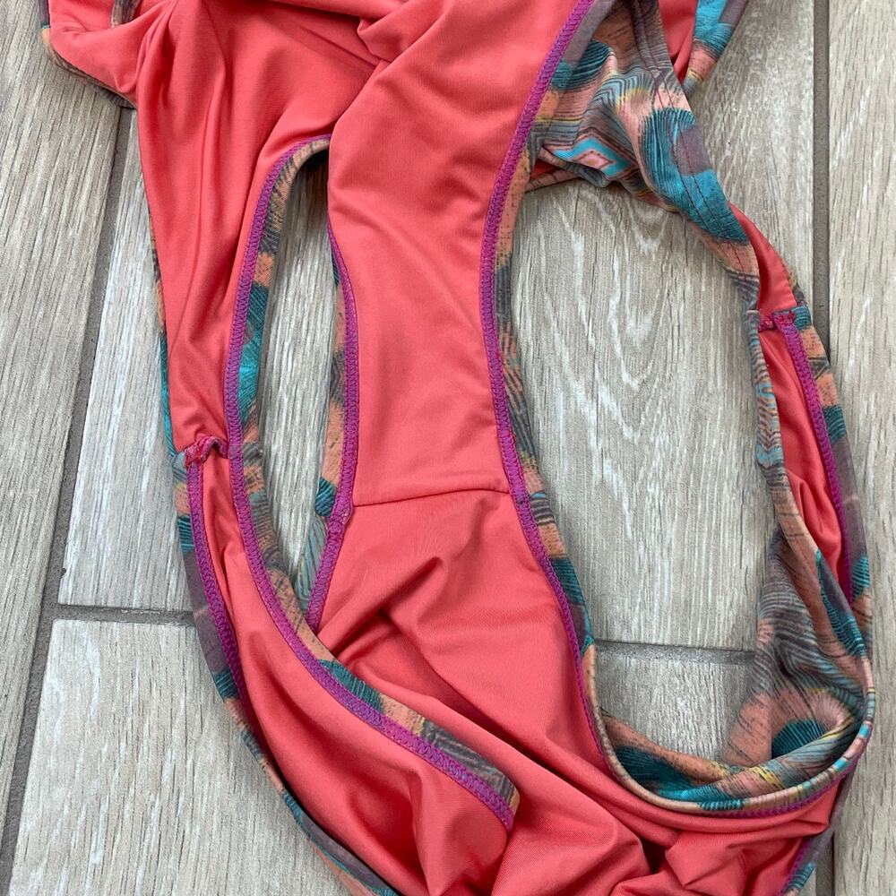 MAR by Vix Peacock Print Cutout Monokini Halter One Piece Swimsuit Large L - Picture 13 of 13